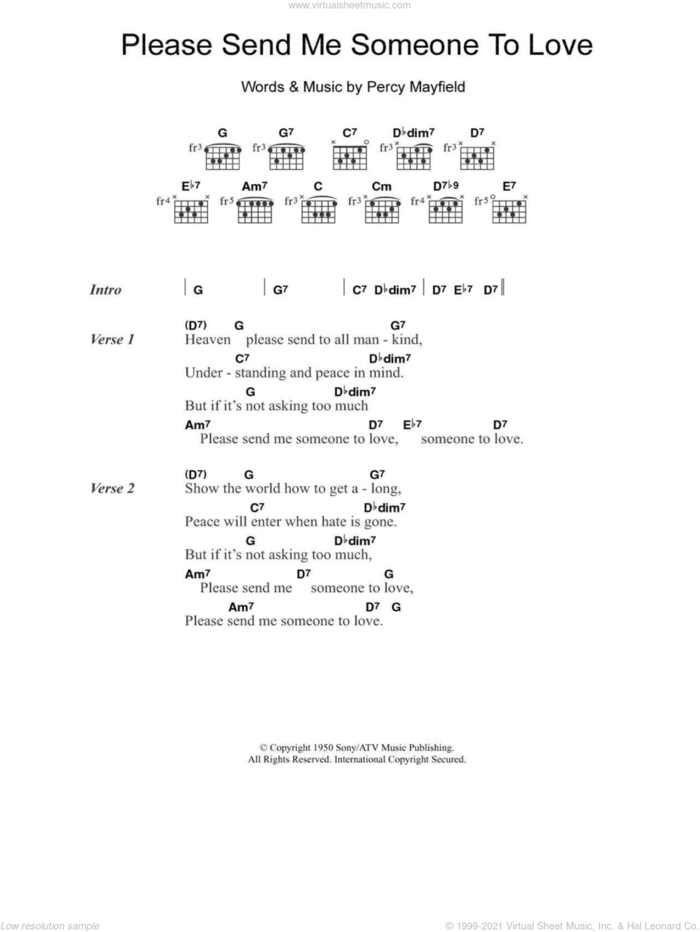 Please Send Me Someone To Love sheet music for guitar (chords) by Percy Mayfield, intermediate skill level
