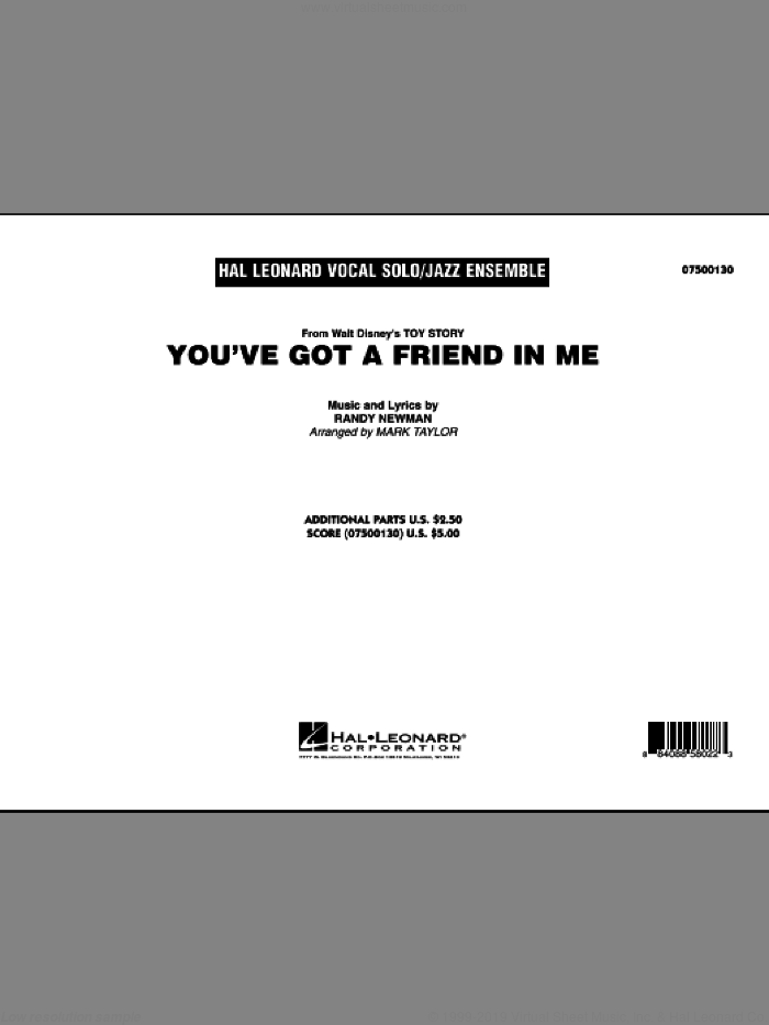 You've Got A Friend In Me (from Toy Story) (arr. Mark Taylor) (COMPLETE) sheet music for jazz band by Randy Newman and Mark Taylor, intermediate skill level