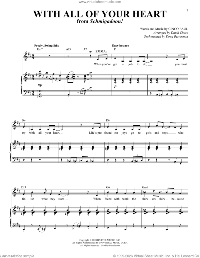 With All Of Your Heart (from Schmigadoon!) sheet music for voice and piano (Soprano) by Cinco Paul, intermediate skill level