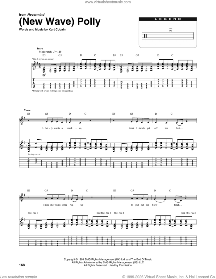(New Wave) Polly (from Nevermind) sheet music for chamber ensemble (Transcribed Score) by Nirvana and Kurt Cobain, intermediate skill level