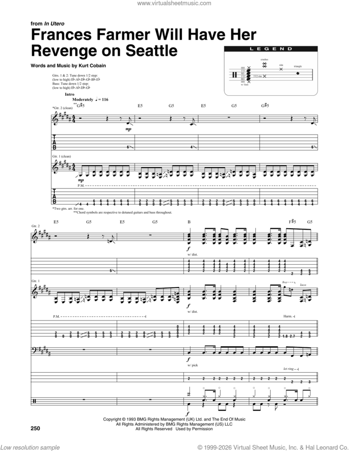 Frances Farmer Will Have Her Revenge On Seattle sheet music for chamber ensemble (Transcribed Score) by Nirvana and Kurt Cobain, intermediate skill level