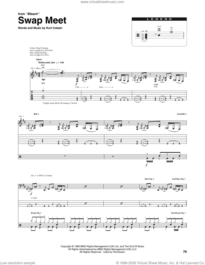 Swap Meet sheet music for chamber ensemble (Transcribed Score) by Nirvana and Kurt Cobain, intermediate skill level