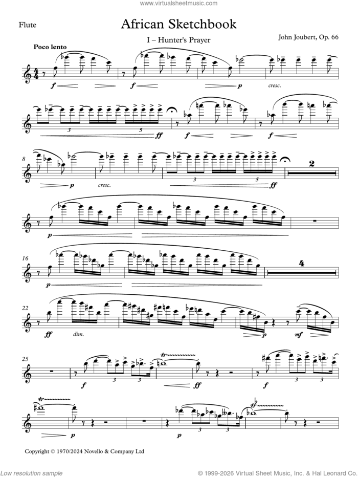 African Sketchbook (Parts) (complete set of parts) sheet music for wind quintet by John Joubert, classical score, intermediate skill level