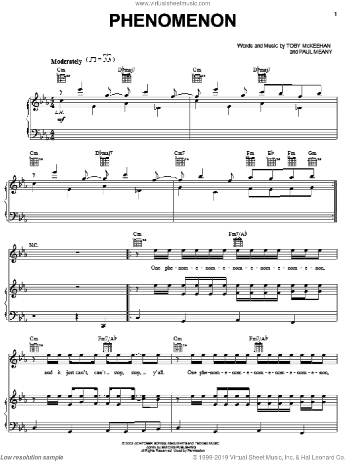 Phenomenon sheet music for voice, piano or guitar by tobyMac, Paul Meany and Toby McKeehan, intermediate skill level