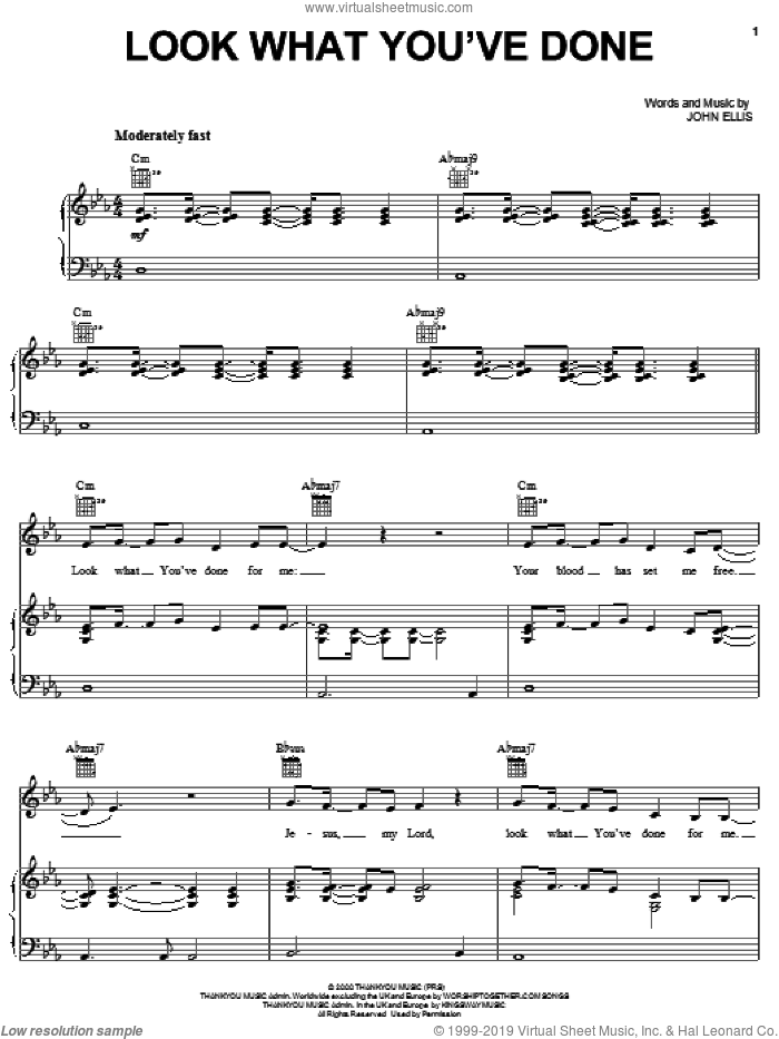 Look What You've Done sheet music for voice, piano or guitar by Tree63 and John Ellis, intermediate skill level