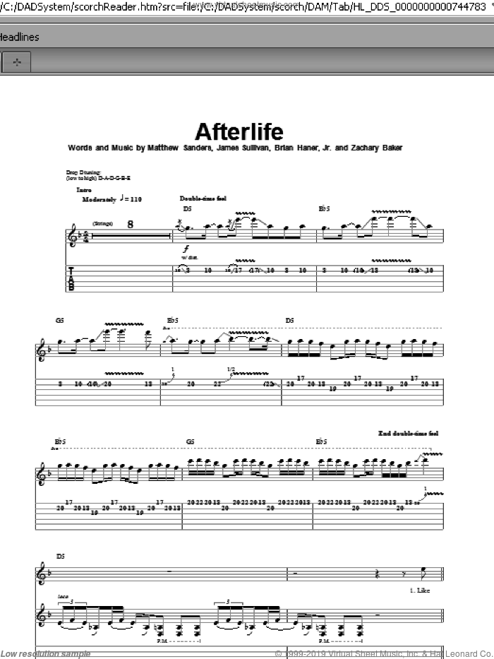 Afterlife – Avenged Sevenfold Sheet music for Piano (Solo) Easy