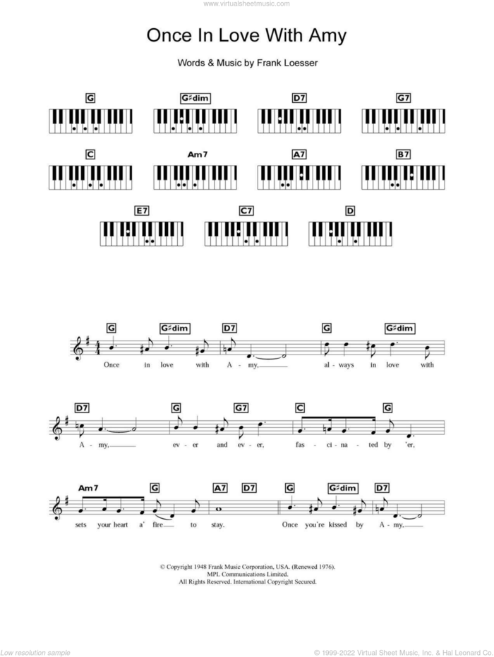 Once In Love With Amy sheet music for piano solo (chords, lyrics, melody) by Frank Loesser, intermediate piano (chords, lyrics, melody)
