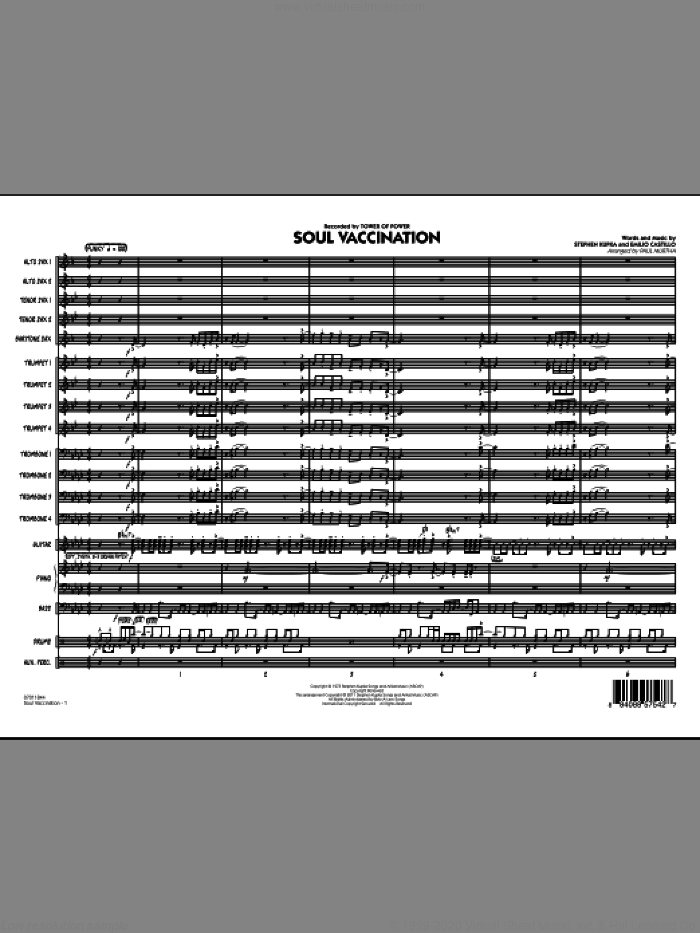 Soul Vaccination (COMPLETE) sheet music for jazz band by Emilio Castillo, Stephen Kupka, Paul Murtha and Tower Of Power, intermediate skill level