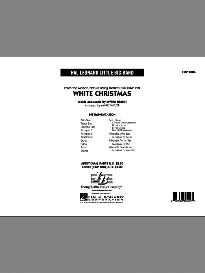White Christmas (COMPLETE) sheet music for jazz band by Irving Berlin and Mark Taylor, intermediate skill level