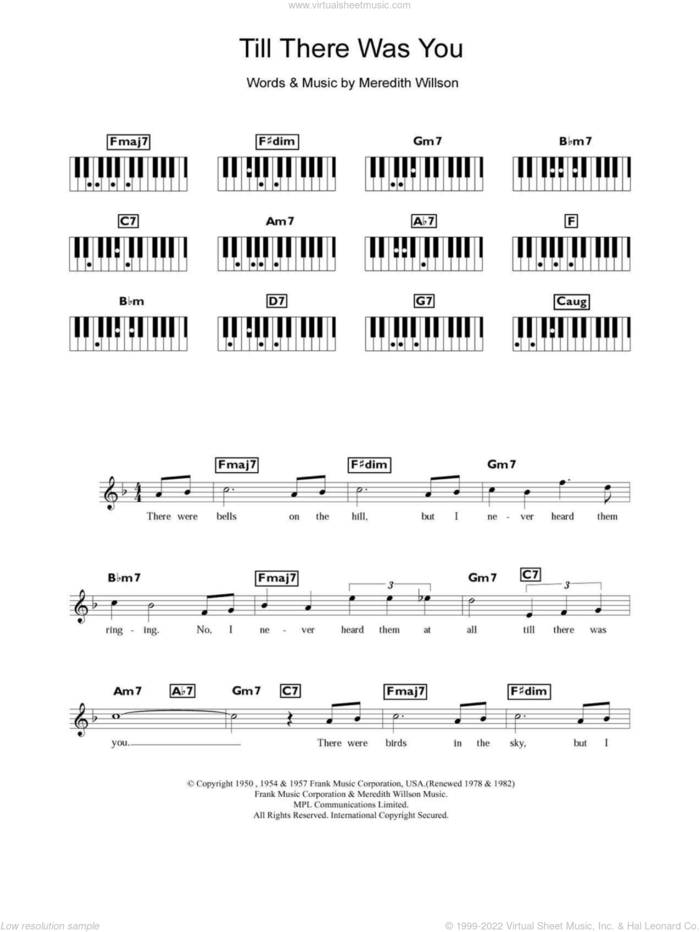 Till There Was You sheet music for piano solo (chords, lyrics, melody) by Meredith Willson and The Music Man (Musical), wedding score, intermediate piano (chords, lyrics, melody)