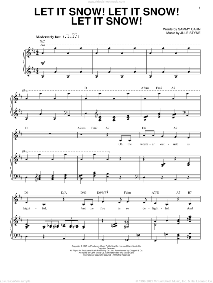 Let It Snow! Let It Snow! Let It Snow! sheet music for voice and piano by Martina McBride, Jule Styne and Sammy Cahn, intermediate skill level