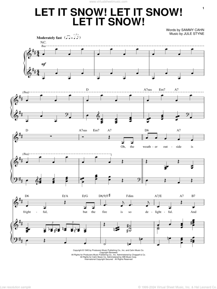 Let It Snow! Let It Snow! Let It Snow! sheet music for voice and piano by Martina McBride, Jule Styne and Sammy Cahn, intermediate skill level