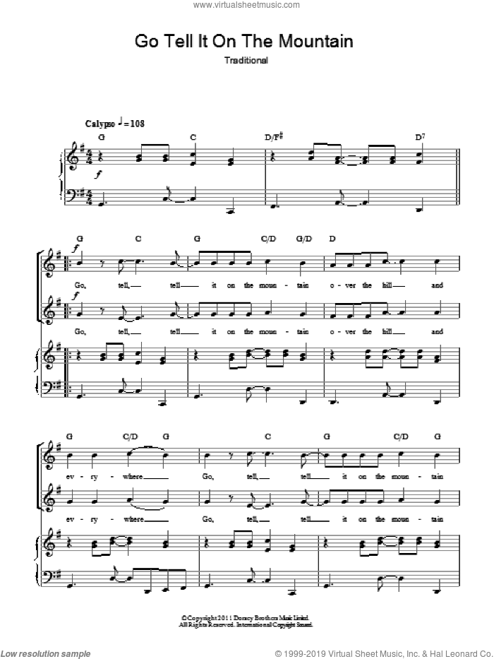 Go Tell It On The Mountain (arr. Rick Hein) sheet music for choir (2-Part)  and Rick Hein, intermediate duet