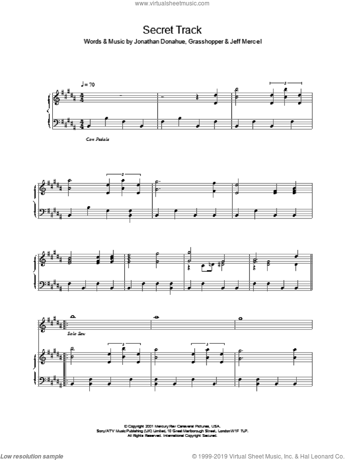 The Saw Song sheet music for voice, piano or guitar by Mercury Rev and Jonathan Donahue, intermediate skill level
