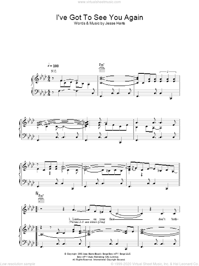 I've Got To See You Again sheet music for voice, piano or guitar by Norah Jones and Jesse Harris, intermediate skill level