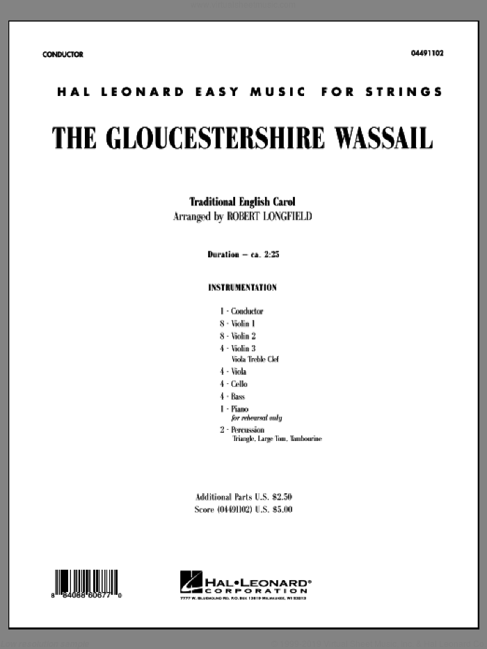 The Gloucestershire Wassail (COMPLETE) sheet music for orchestra by Robert Longfield, intermediate skill level