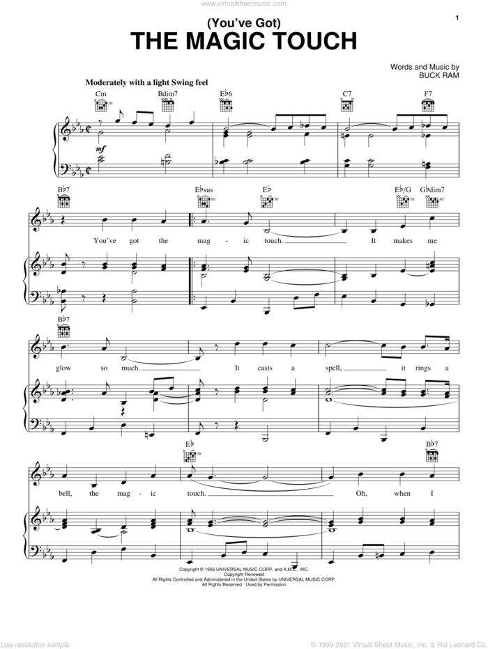 (You've Got) The Magic Touch sheet music for voice, piano or guitar by The Platters and Buck Ram, intermediate skill level