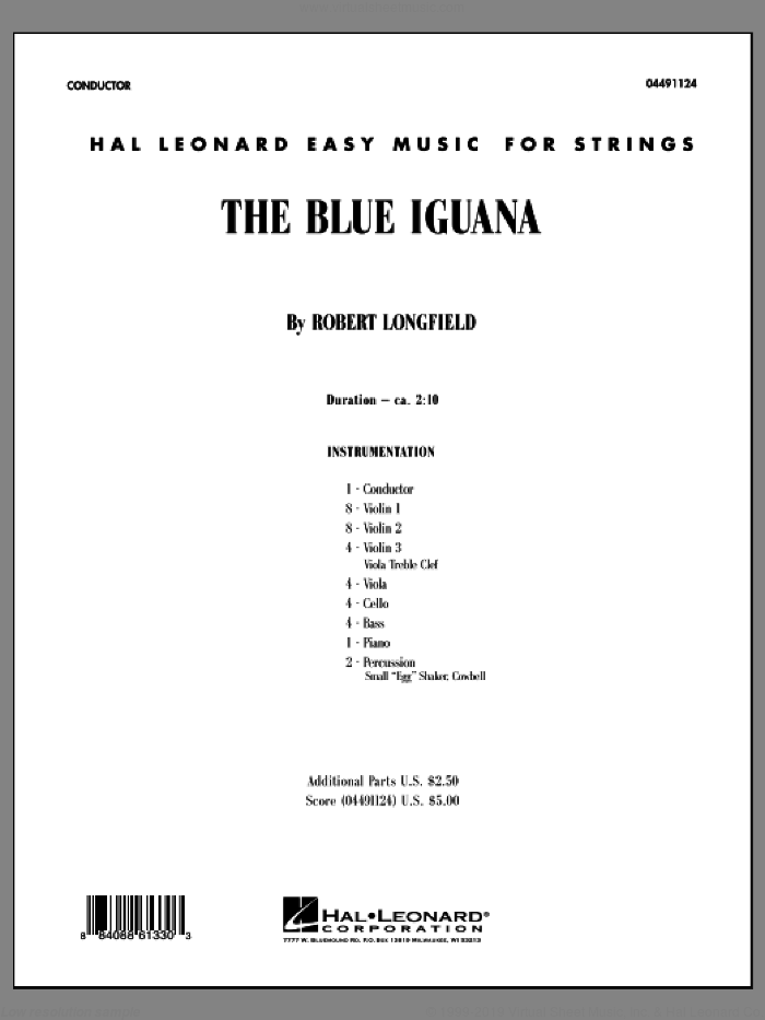 The Blue Iguana (COMPLETE) sheet music for orchestra by Robert Longfield, intermediate skill level