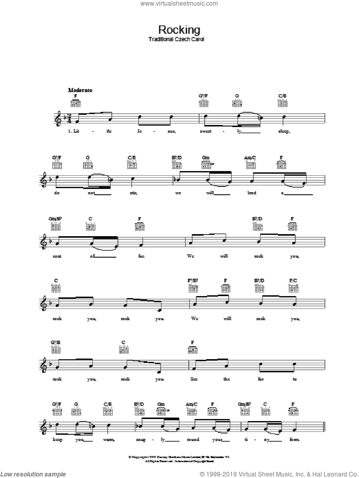 Rocking sheet music for voice and other instruments (fake book), intermediate skill level