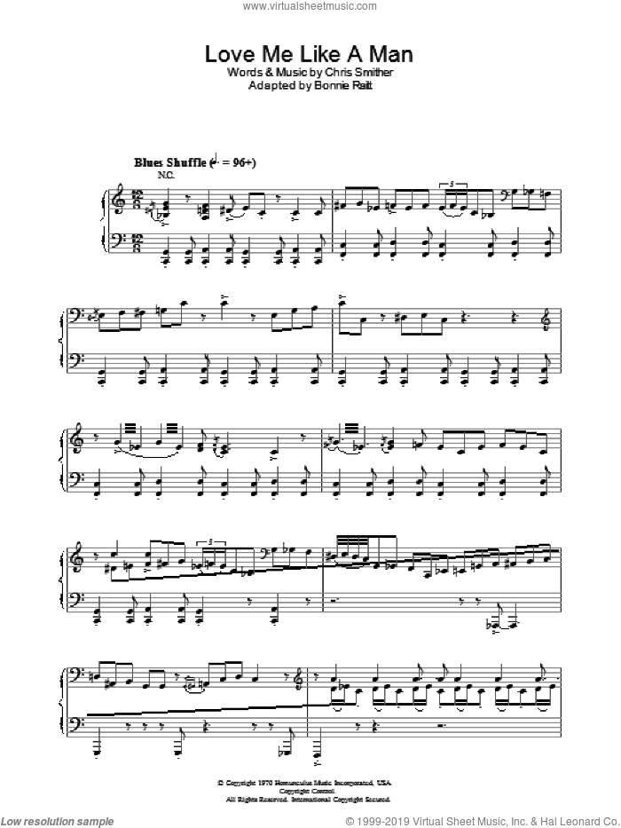 Love Me Like A Man sheet music for voice, piano or guitar by Diana Krall and Chris Smither, intermediate skill level