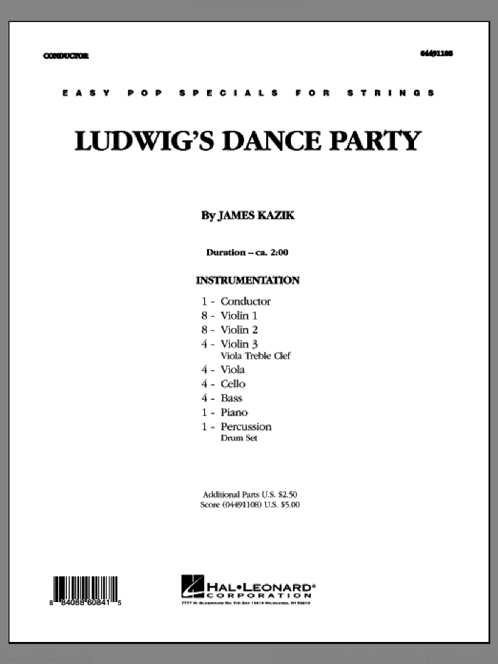 Ludwig's Dance Party (COMPLETE) sheet music for orchestra by Ludwig van Beethoven and James Kazik, classical score, intermediate skill level