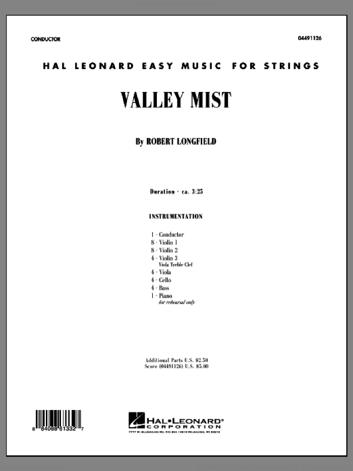 Valley Mist (COMPLETE) sheet music for orchestra by Robert Longfield and James Kazik, intermediate skill level