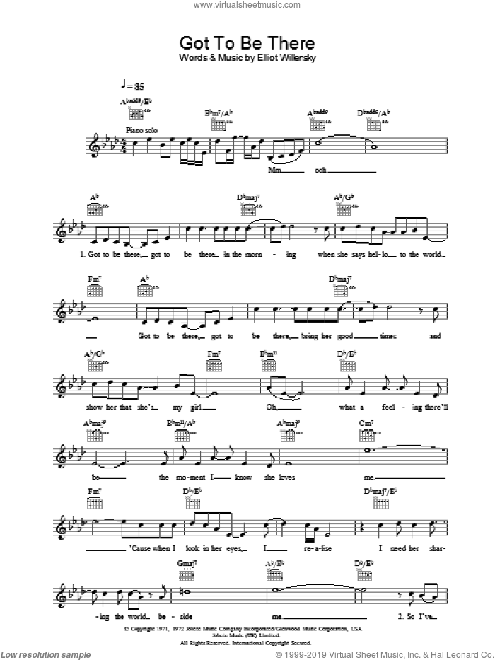 Got To Be There sheet music for voice and other instruments (fake book) by Michael Jackson and Elliot Willensky, intermediate skill level
