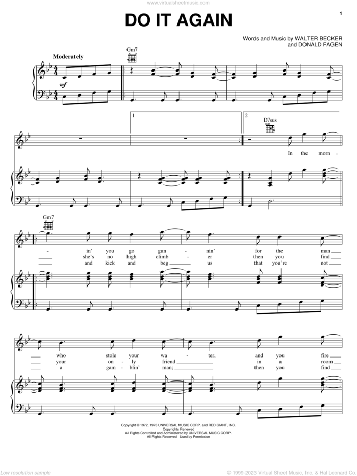 Dan Do It Again Sheet Music For Voice Piano Or Guitar Pdf