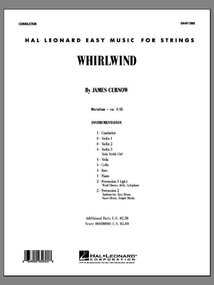 Whirlwind (COMPLETE) sheet music for orchestra by James Curnow, classical score, intermediate skill level