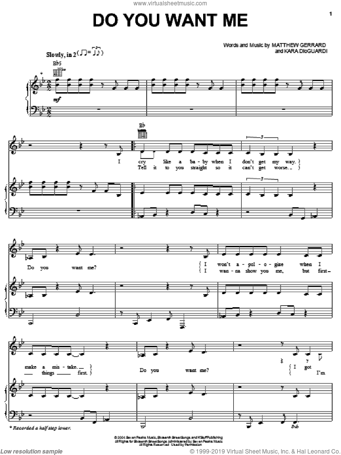 Do You Want Me? sheet music for voice, piano or guitar by Hilary Duff, Kara DioGuardi and Matthew Gerrard, intermediate skill level