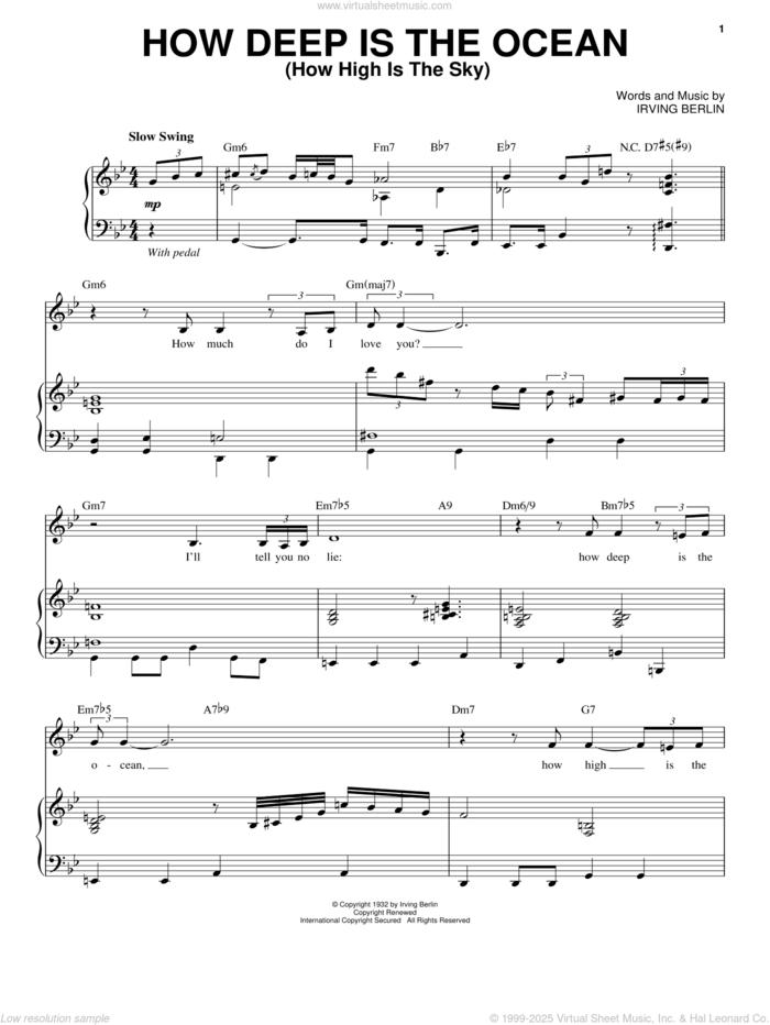 How Deep Is The Ocean (How High Is The Sky) sheet music for voice and piano by Dick Haymes and Irving Berlin, intermediate skill level