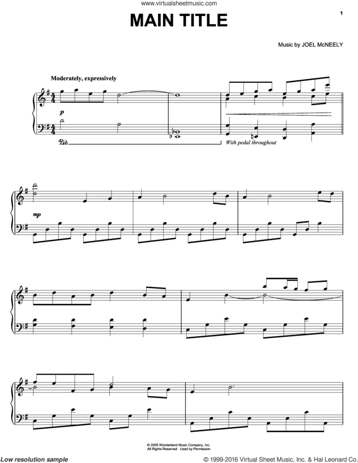 Main Title sheet music for voice, piano or guitar by Joel McNeely and Mulan II (Movie), intermediate skill level