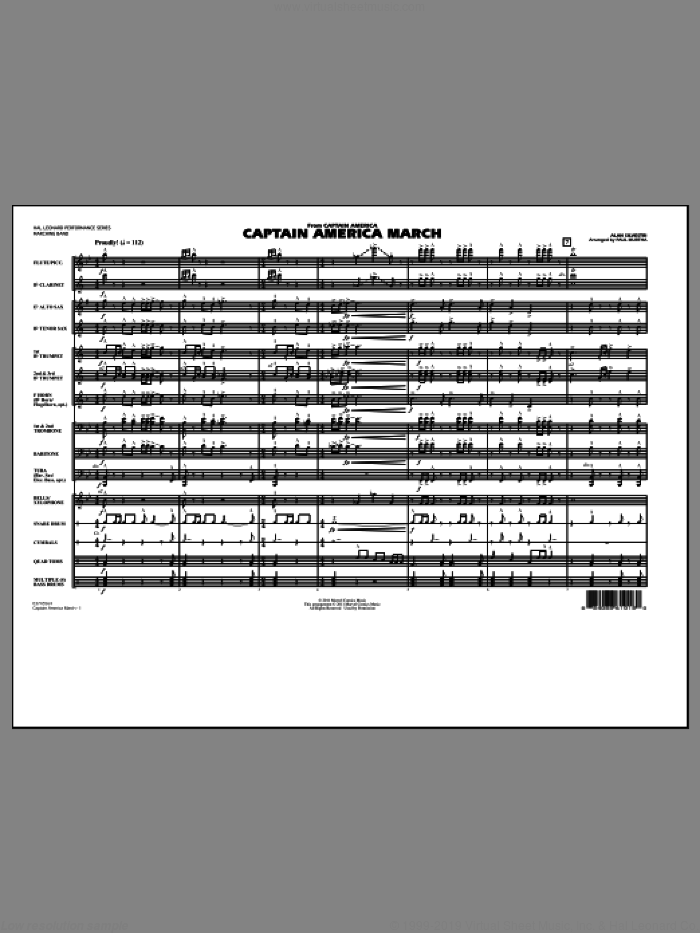 Captain America March (COMPLETE) sheet music for marching band by Alan Silvestri and Paul Murtha, intermediate skill level