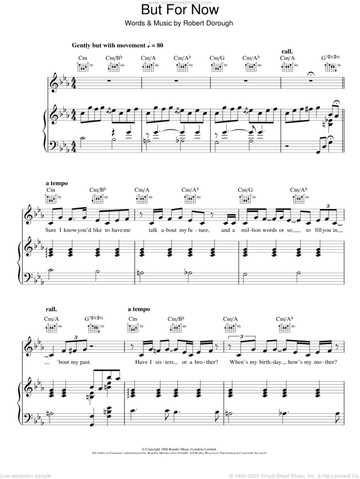 But For Now sheet music for voice, piano or guitar by Jamie Cullum and Bob Dorough, intermediate skill level