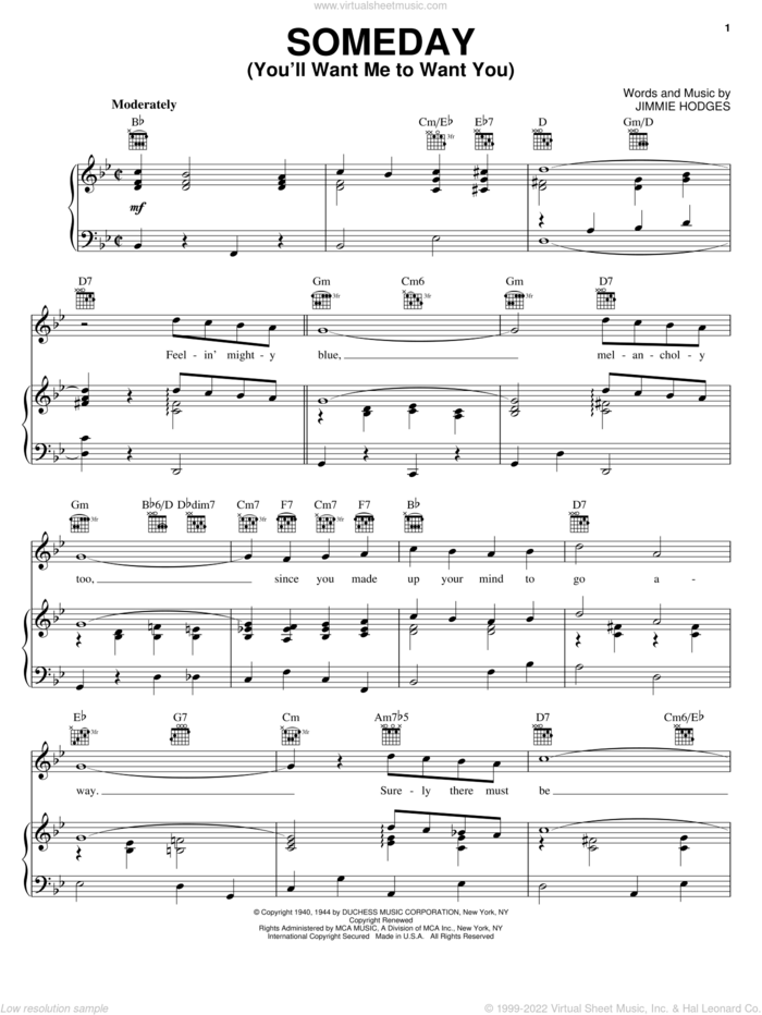 Brothers Someday You Ll Want Me To Want You Sheet Music For Voice Piano Or Guitar