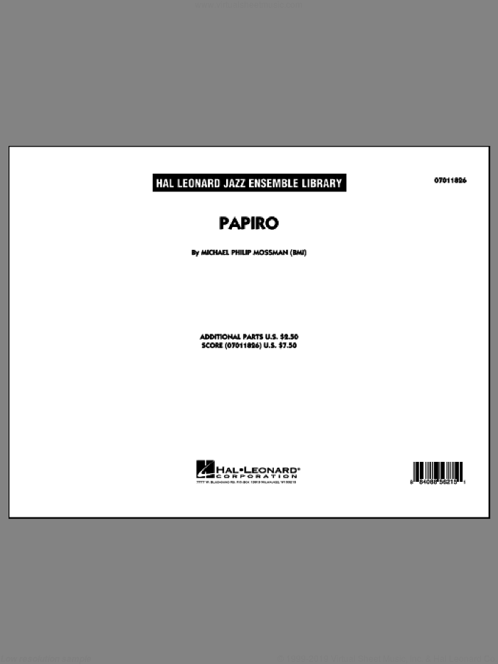 Papiro (COMPLETE) sheet music for jazz band by Michael Philip Mossman, intermediate skill level