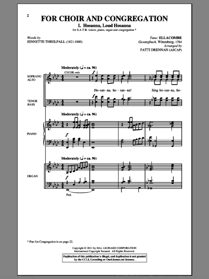 For Choir And Congregation, Volume 2 sheet music for choir (SATB: soprano, alto, tenor, bass) by George Job Elvey, Godfrey Thring, Matthew Bridges and Patti Drennan, intermediate skill level