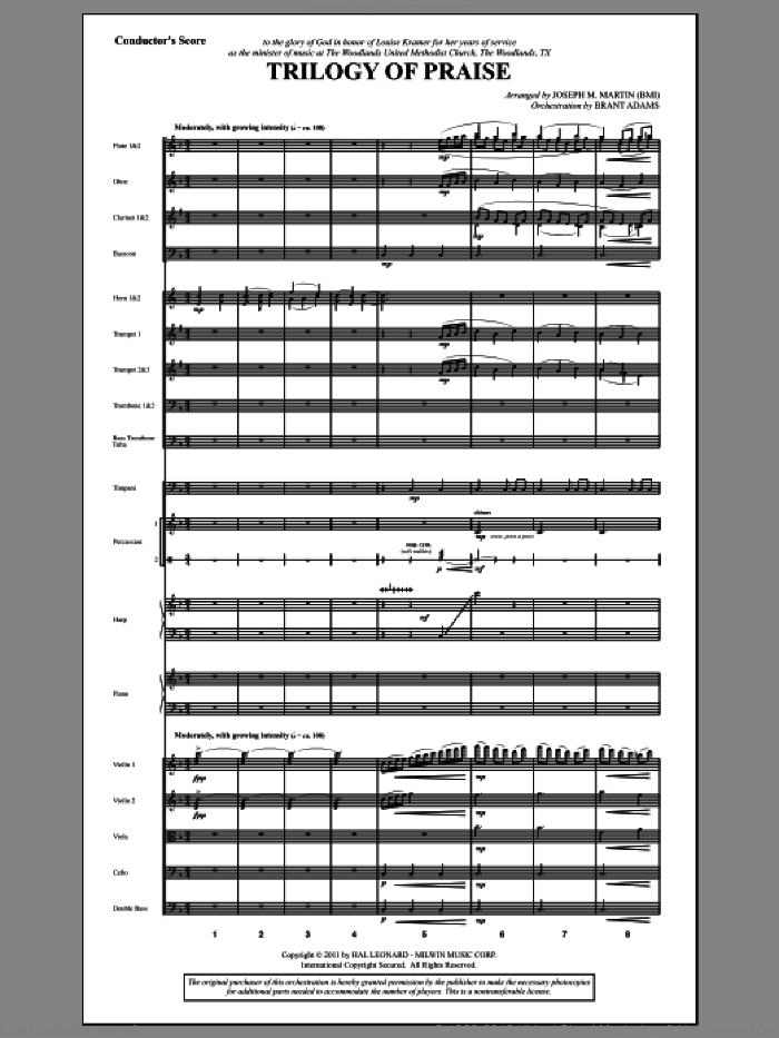 Trilogy Of Praise (complete set of parts) sheet music for orchestra/band (Orchestration) by Joseph M. Martin, intermediate skill level
