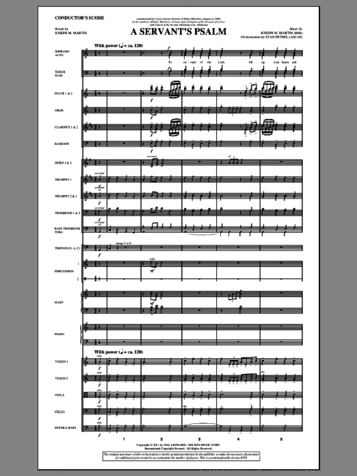 A Servant's Psalm (complete set of parts) sheet music for orchestra/band (Orchestra) by Joseph M. Martin, intermediate skill level