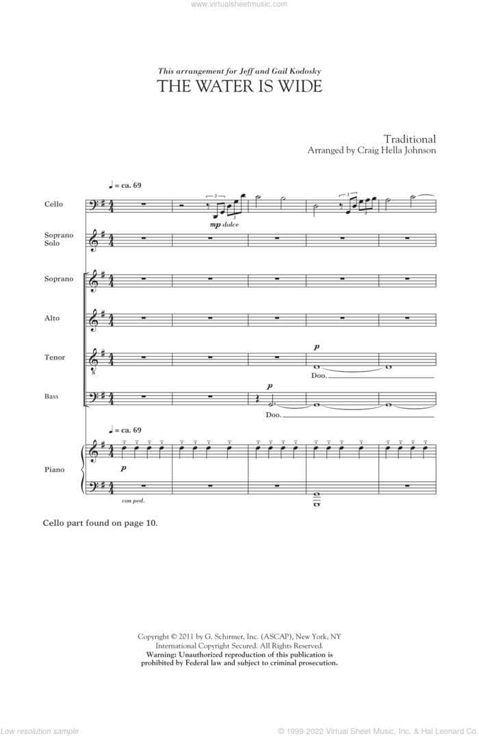 The Water Is Wide sheet music for choir (SATB: soprano, alto, tenor, bass) by Craig Hella Johnson and Traditional Folk Song, intermediate skill level