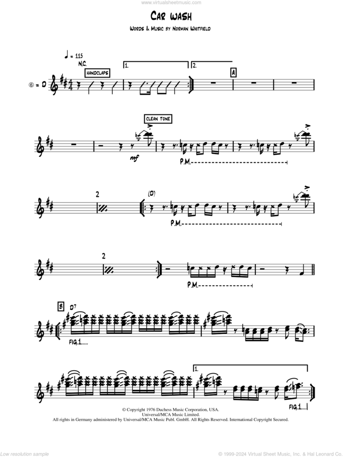 Car Wash sheet music for guitar solo (chords) by Rose Royce, Christina Aguilera and Norman Whitfield, easy guitar (chords)