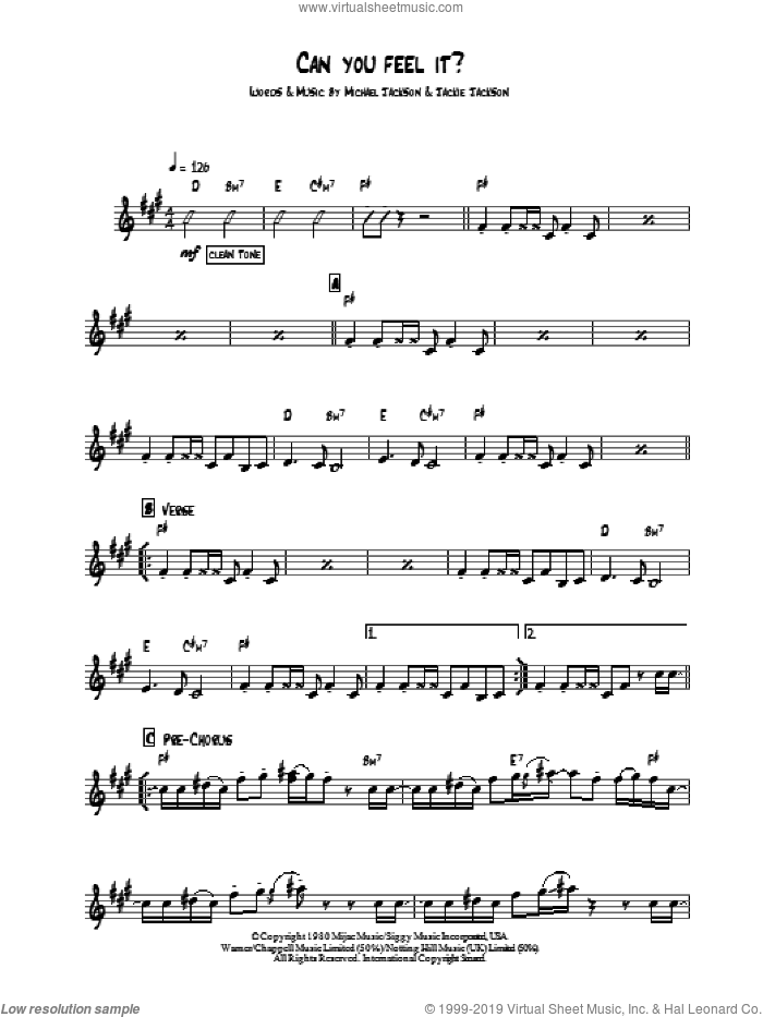 Can You Feel It sheet music for guitar solo (chords) by The Jackson 5, Jackie Jackson and Michael Jackson, easy guitar (chords)