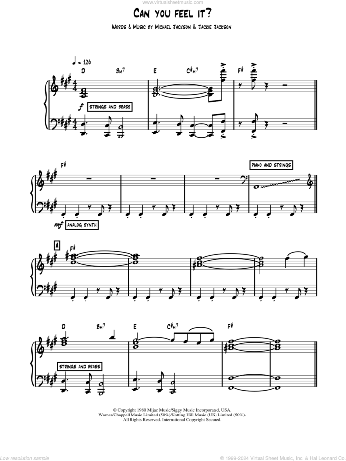 Can You Feel It sheet music for piano solo (chords, lyrics, melody) by The Jackson 5, Jackie Jackson and Michael Jackson, intermediate piano (chords, lyrics, melody)