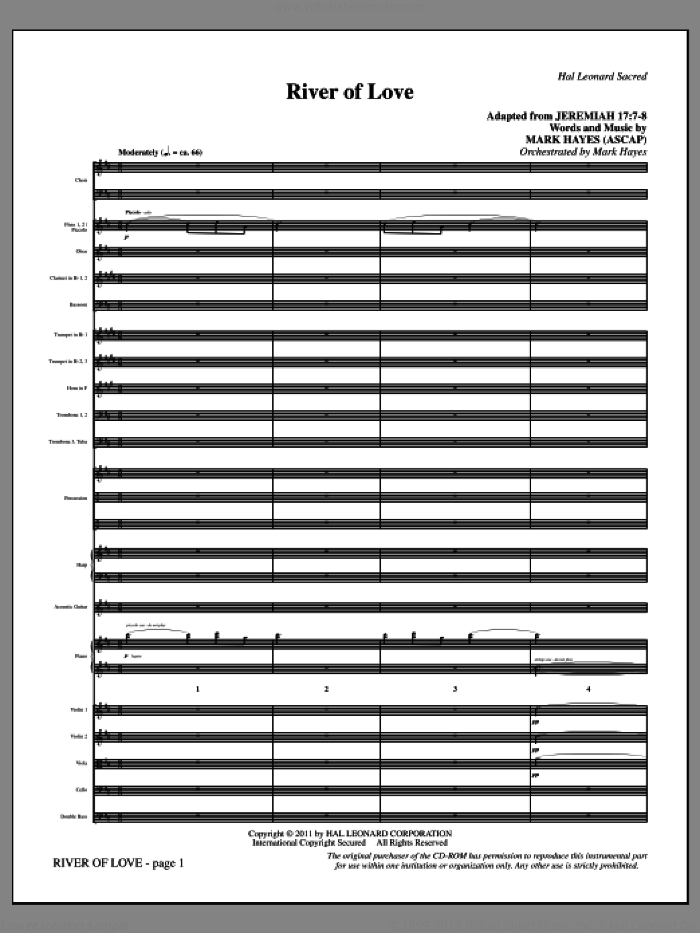 River Of Love (complete set of parts) sheet music for orchestra/band (Orchestra) by Mark Hayes, intermediate skill level