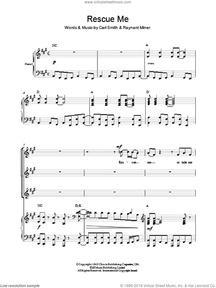 Rescue Me (arr. Berty Rice) sheet music for choir (SSA: soprano, alto) by Carl Smith, Berty Rice, Aretha Franklin, Fontella Bass and Raynard Miner, intermediate skill level
