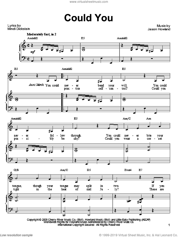 Could You sheet music for voice, piano or guitar by Mindi Dickstein, Little Women (Musical) and Jason Howland, intermediate skill level
