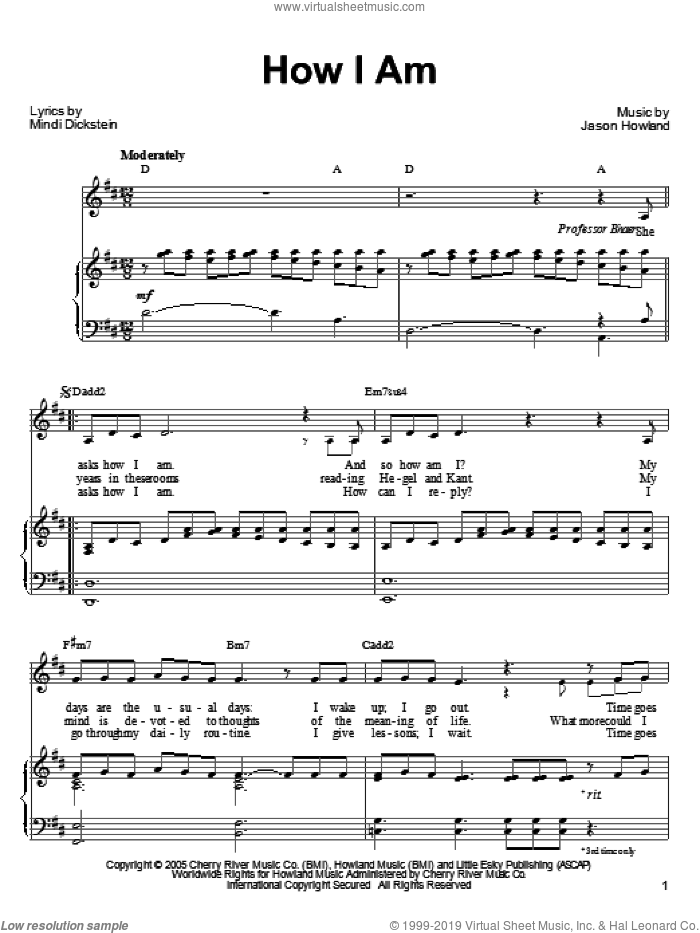 How I Am sheet music for voice, piano or guitar by Mindi Dickstein, Little Women (Musical) and Jason Howland, intermediate skill level
