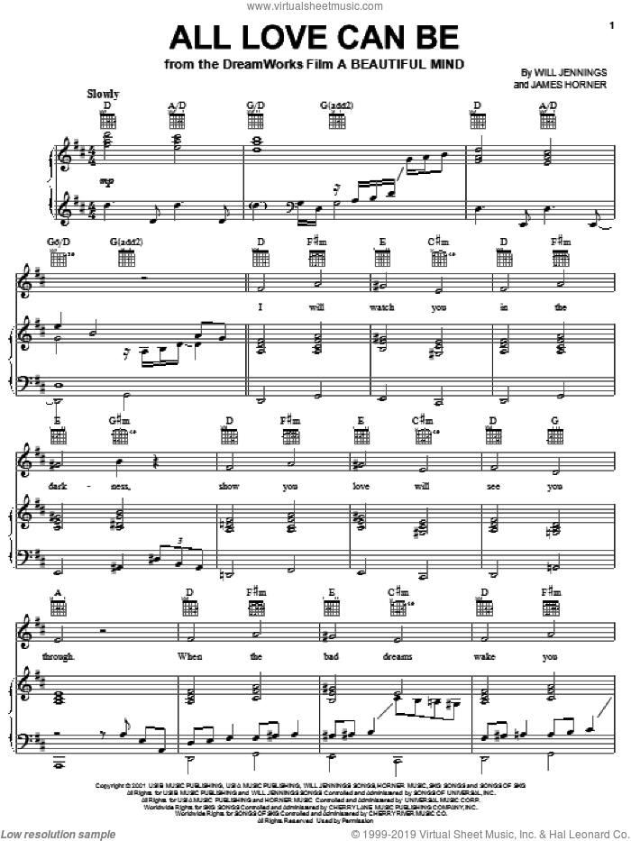 All Love Can Be sheet music for voice, piano or guitar by Charlotte Church, James Horner and Will Jennings, wedding score, intermediate skill level