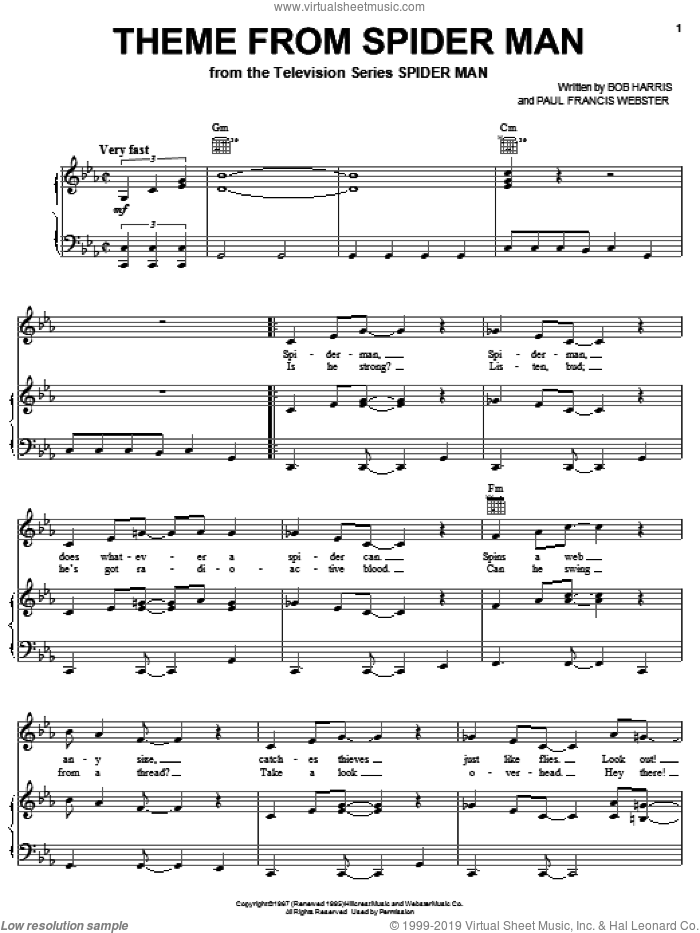 Theme From Spider-Man Sheet Music | Aerosmith | Guitar Tab