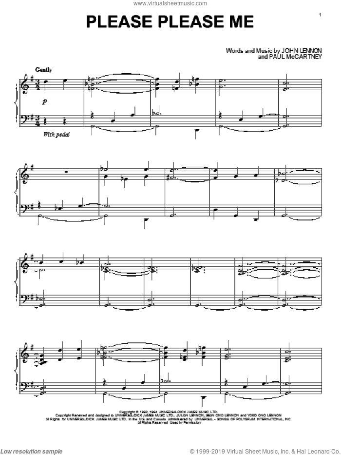 Please Please Me sheet music for piano solo by David Lanz, The Beatles, John Lennon and Paul McCartney, intermediate skill level